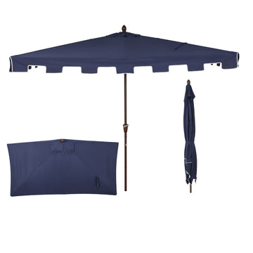 Sidney 9 ft. Classic MidCentury Rectangular Half Market Patio Umbrella